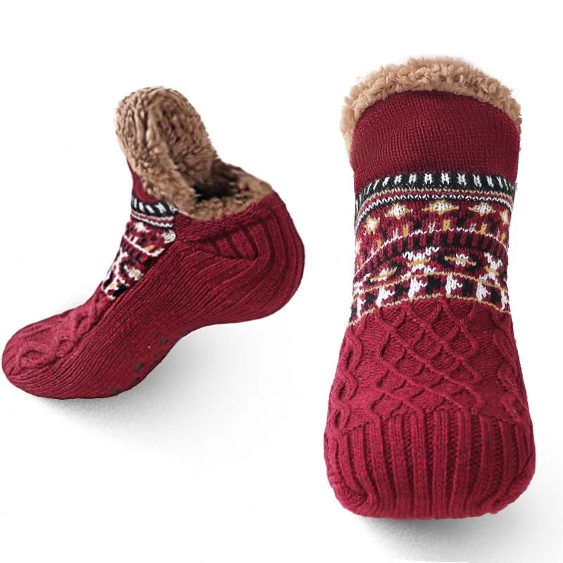 Calcetines de casa antideslizantes cálidos de invierno
