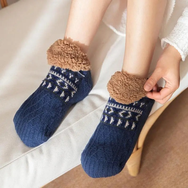 Calcetines de casa antideslizantes cálidos de invierno