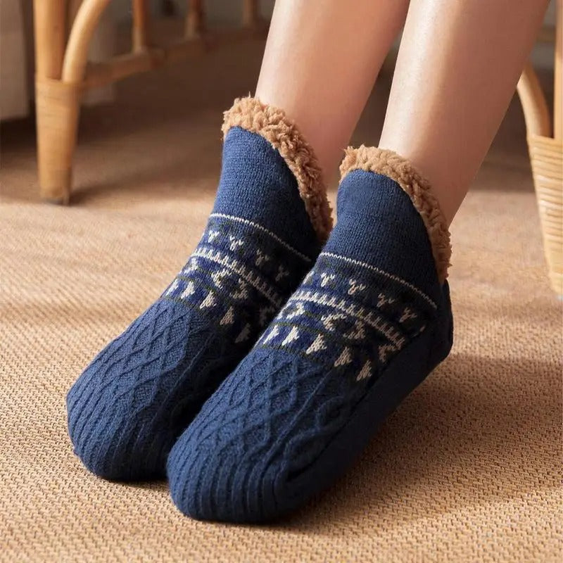 Calcetines de casa antideslizantes cálidos de invierno