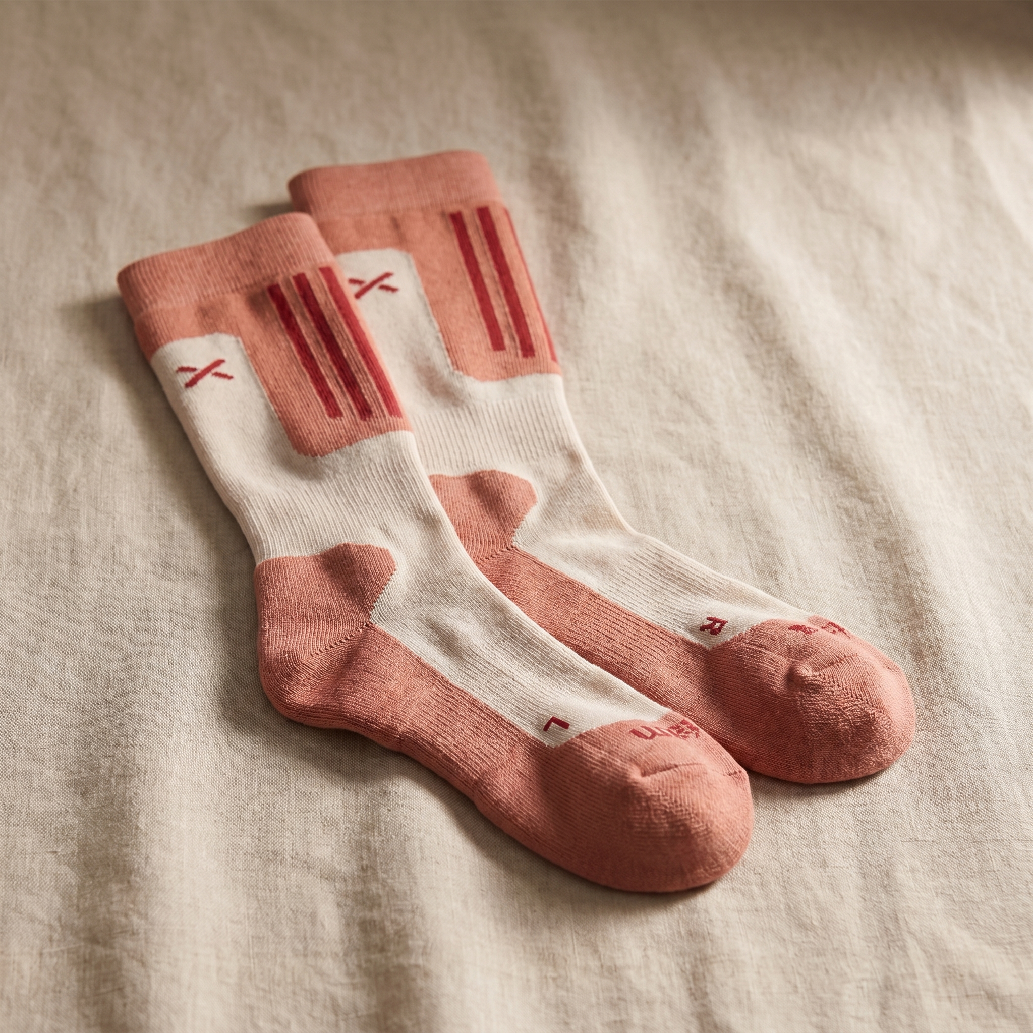 Calcetines de esquí unisex de lana merina | Diferentes grosores de material | Soporte para el arco del pie y acolchado en la espinilla