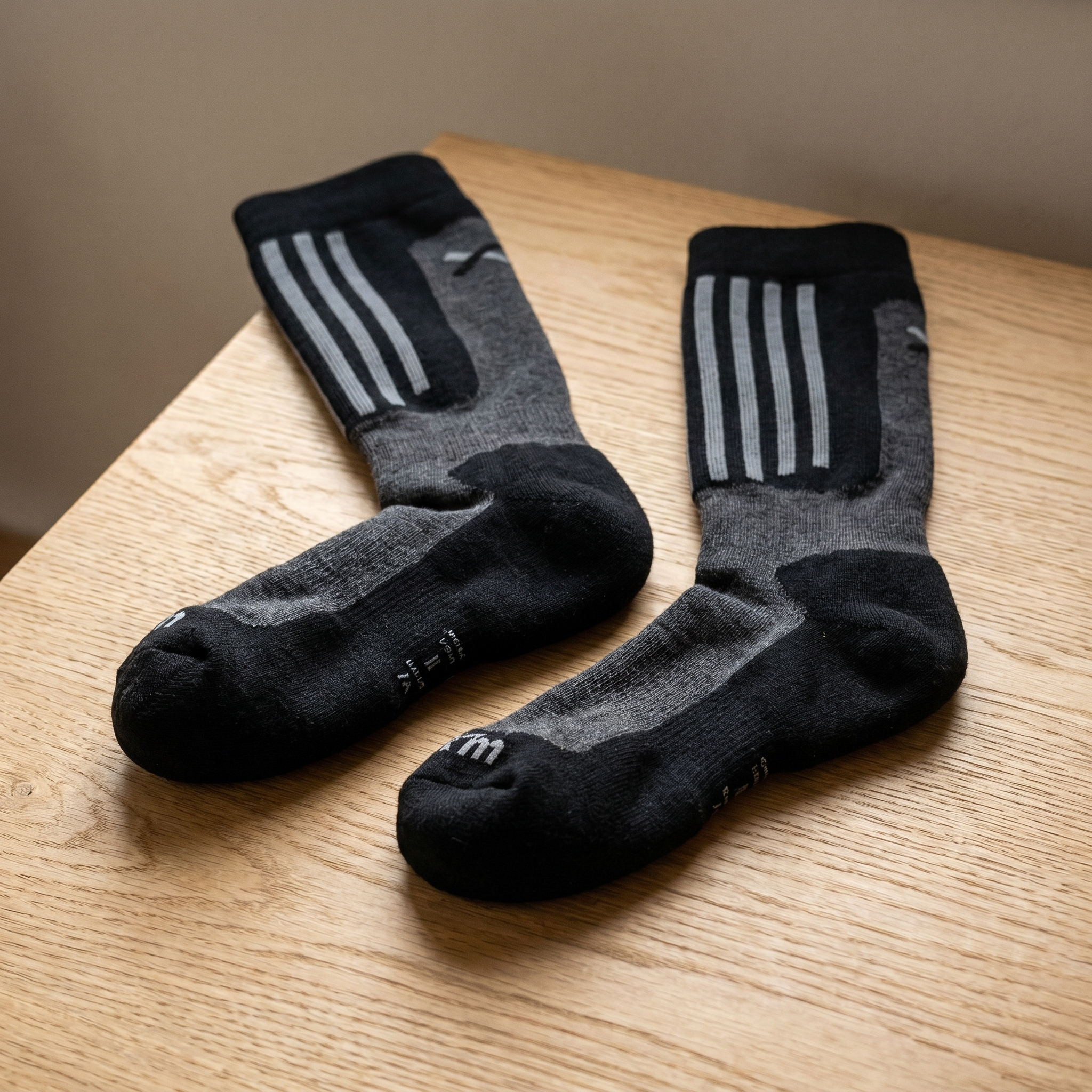 Calcetines de esquí unisex de lana merina | Diferentes grosores de material | Soporte para el arco del pie y acolchado en la espinilla