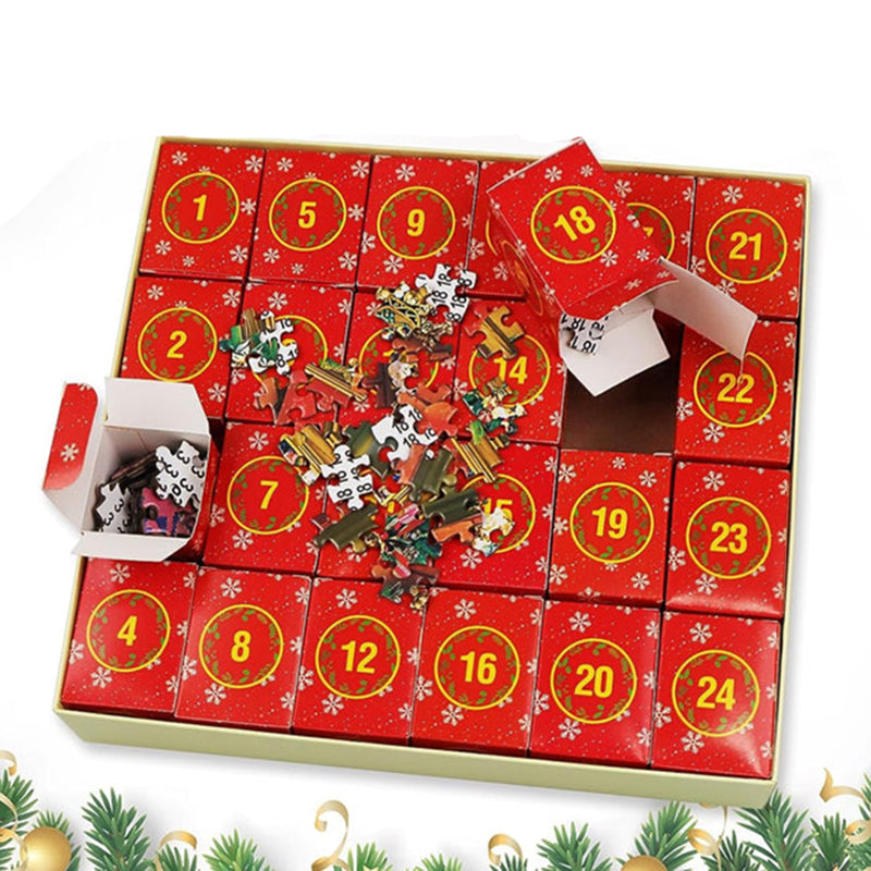 Calendario de Adviento con puzle navideño - Cuenta atrás de 24 días