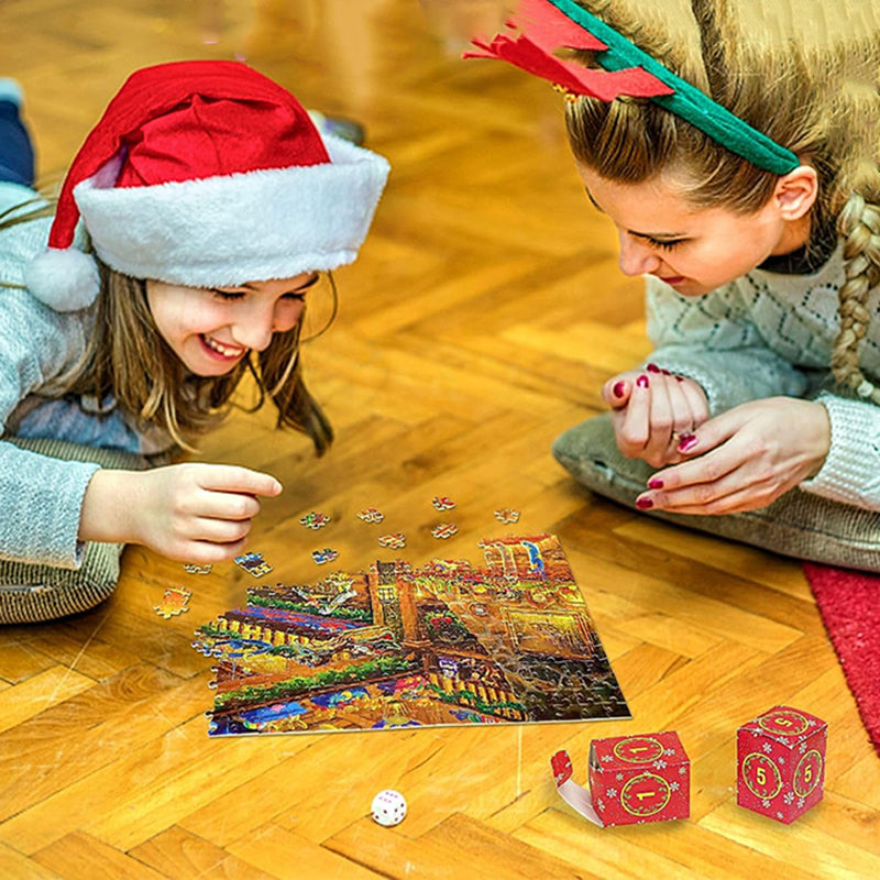 Calendario de Adviento con puzle navideño - Cuenta atrás de 24 días