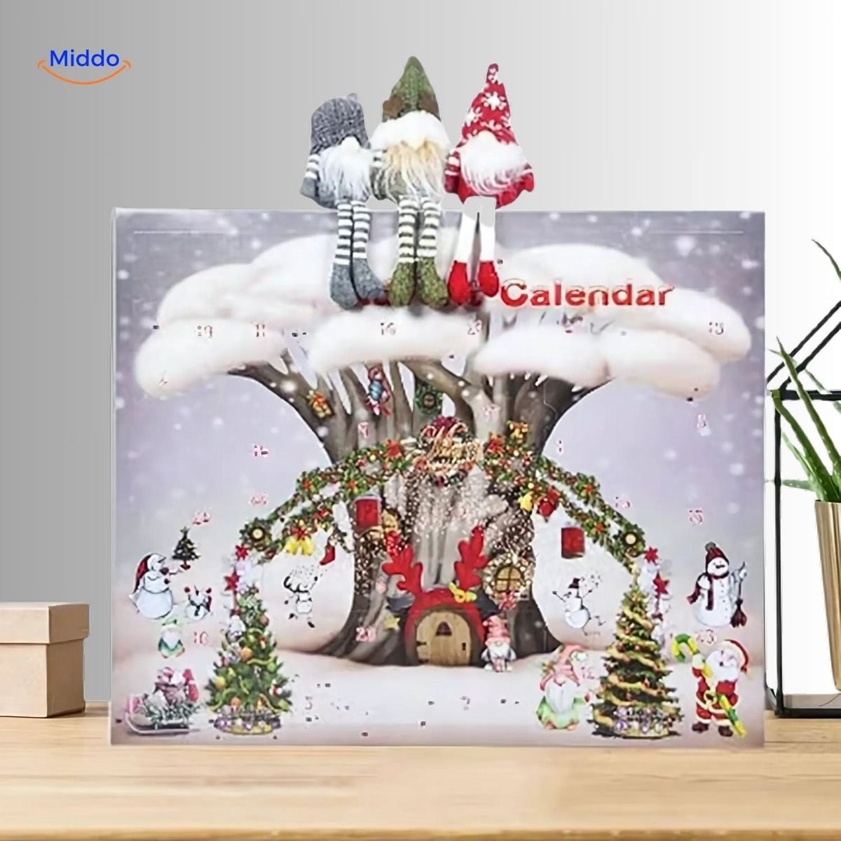 Calendario de Adviento de cuenta atrás con gnomos de peluche | Regalo de Navidad