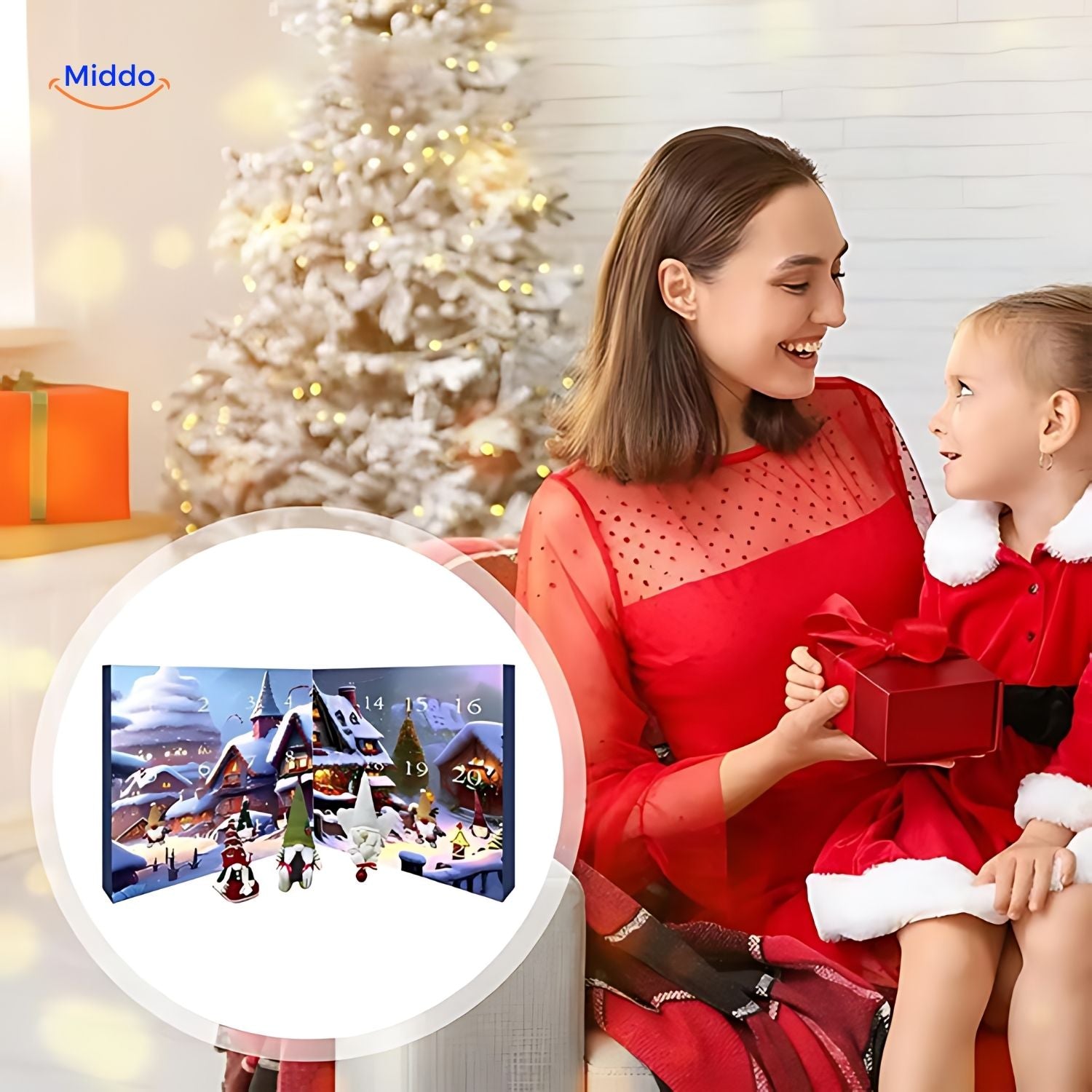 Calendario de Adviento de cuenta atrás con gnomos de peluche | Regalo de Navidad