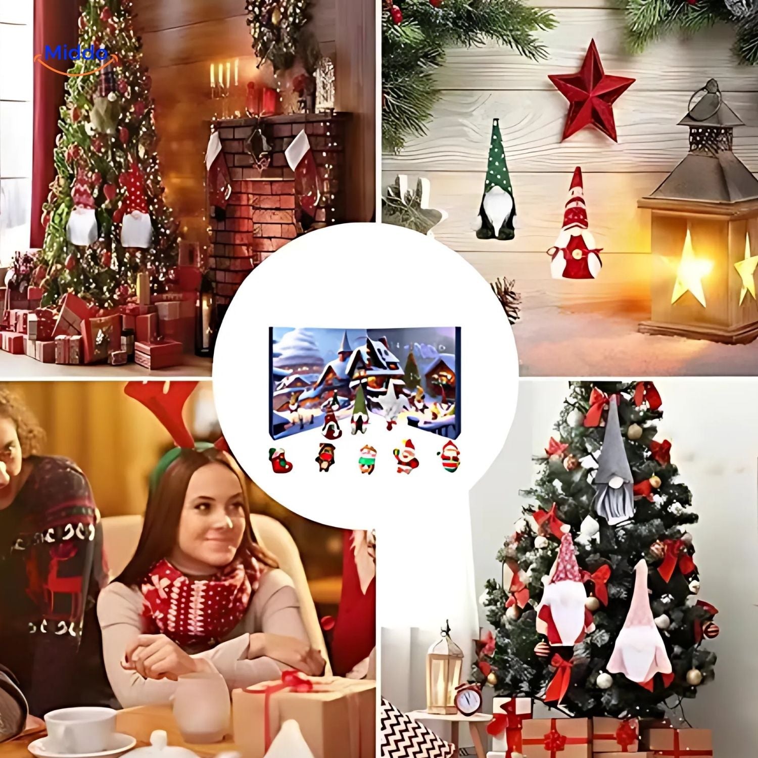 Calendario de Adviento de cuenta atrás con gnomos de peluche | Regalo de Navidad