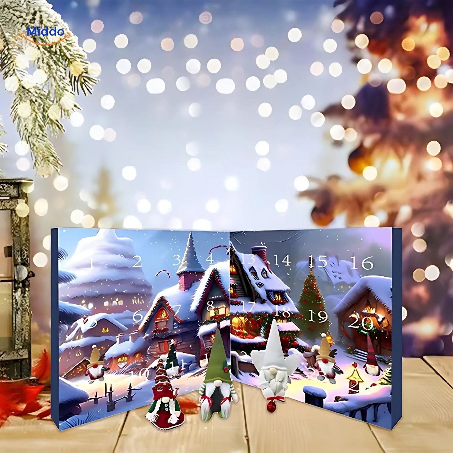 Calendario de Adviento de cuenta atrás con gnomos de peluche | Regalo de Navidad