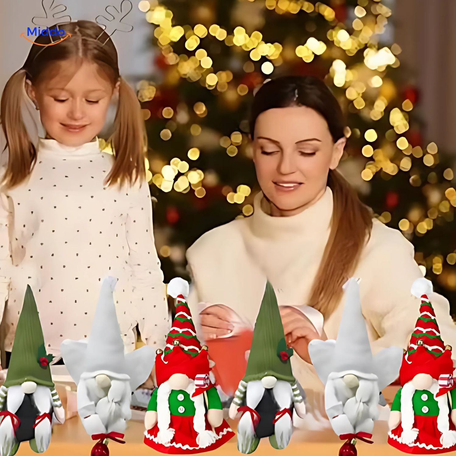 Calendario de Adviento de cuenta atrás con gnomos de peluche | Regalo de Navidad