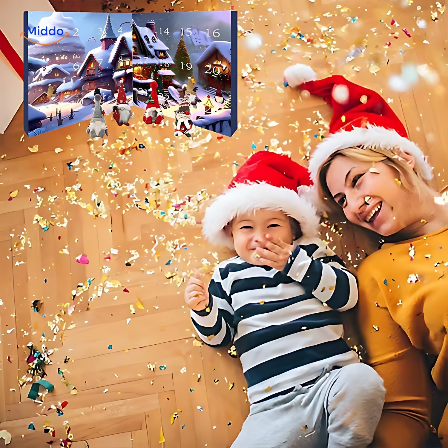 Calendario de Adviento de cuenta atrás con gnomos de peluche | Regalo de Navidad