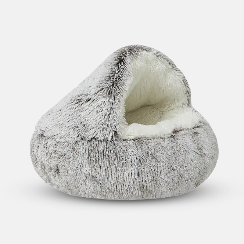Cama Cómoda para Perro Tipo Cueva con Base Antideslizante – Cojín de Peluche para Perros, Lavable a Máquina