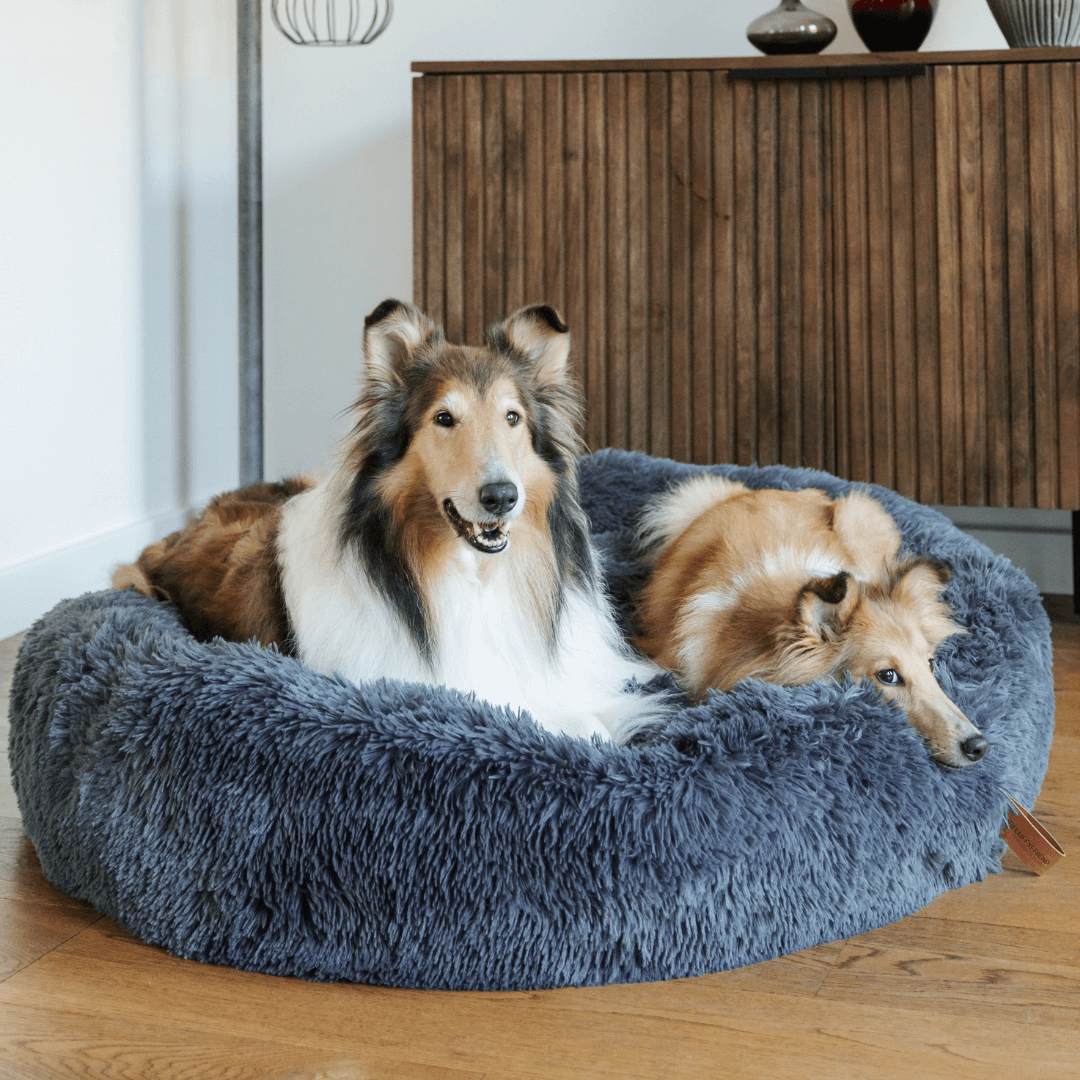 Cama mullida con forma de dona antiansiedad para todo tipo de perros