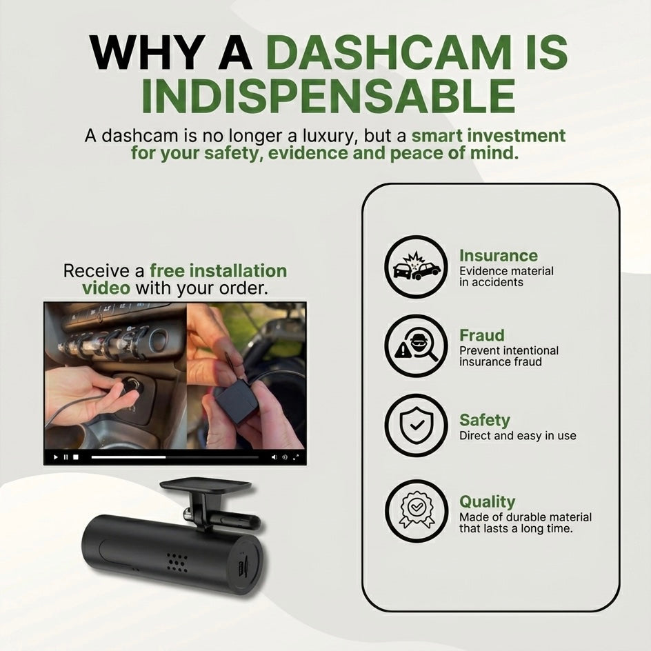 Cámara Dashcam para Coche 1080P | Gran Angular de 170° | Visión Nocturna Sony Starvis | Sensor G | Alertas de Voz | Grabación en Bucle Continua