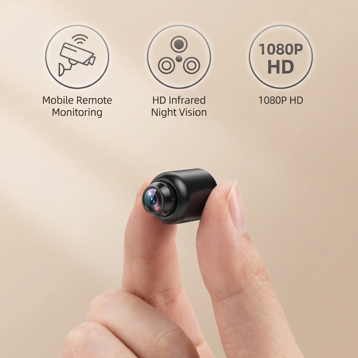 Cámara IP Wi-Fi compacta | HD 1080p | Cámara de seguridad para interiores con visión nocturna