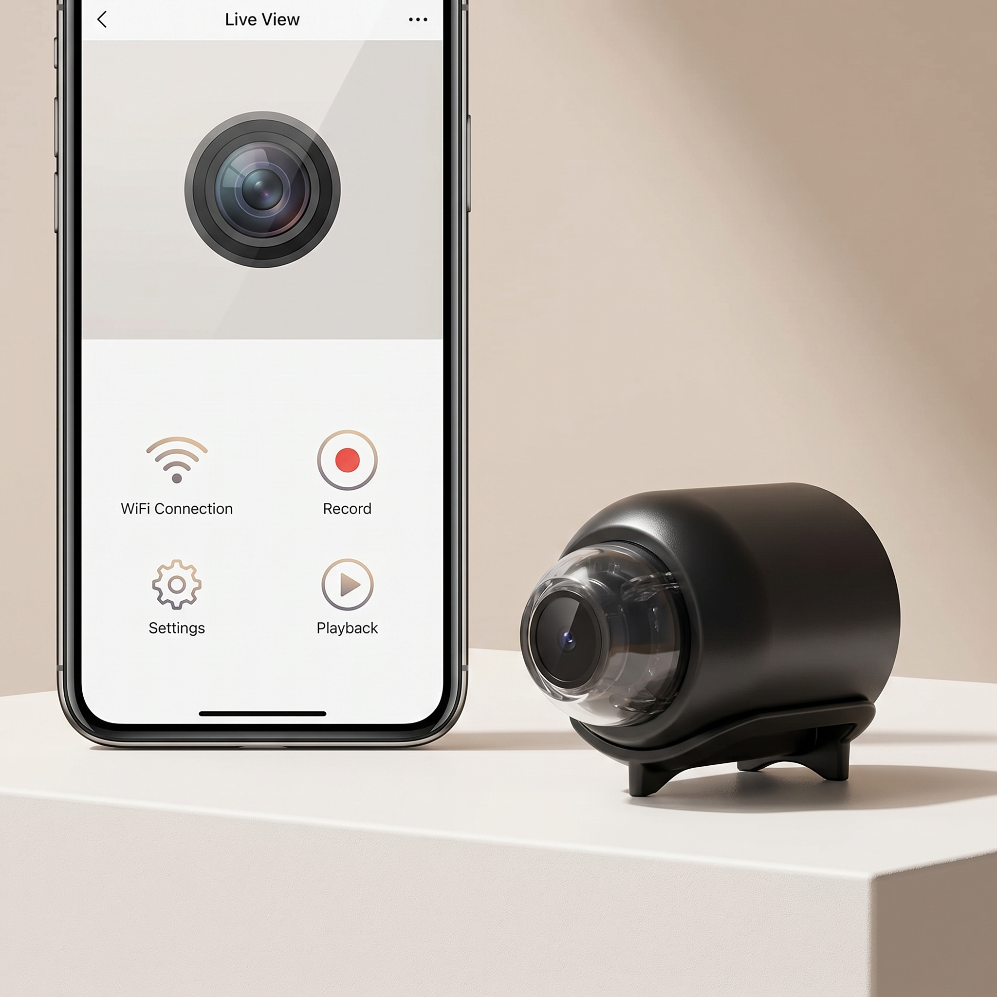 Cámara IP Wi-Fi compacta | HD 1080p | Cámara de seguridad para interiores con visión nocturna
