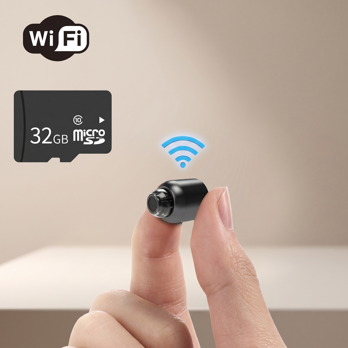 Cámara IP Wi-Fi compacta | HD 1080p | Cámara de seguridad para interiores con visión nocturna