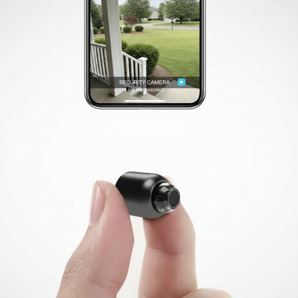 Cámara IP WiFi ultra pequeña | 1080p Full-HD | Lente gran angular de 120° | Visión nocturna por infrarrojos y sensor de movimiento | Audio bidireccional | Acceso remoto global