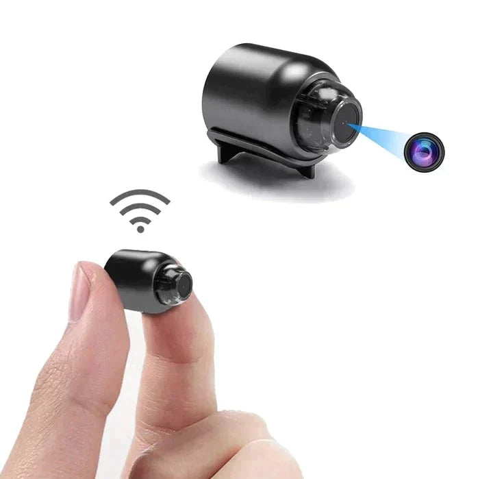 Cámara IP WiFi ultra pequeña | 1080p Full-HD | Lente gran angular de 120° | Visión nocturna por infrarrojos y sensor de movimiento | Audio bidireccional | Acceso remoto global