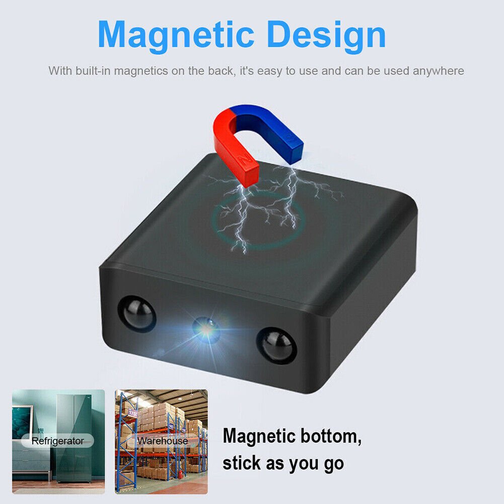 Cámara micro HD compacta WiFi con audio y visión nocturna