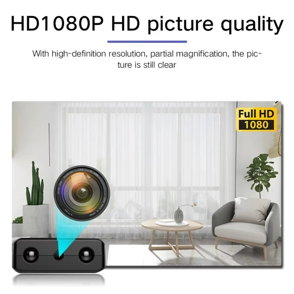 Cámara micro HD WiFi compacta con audio y visión nocturna