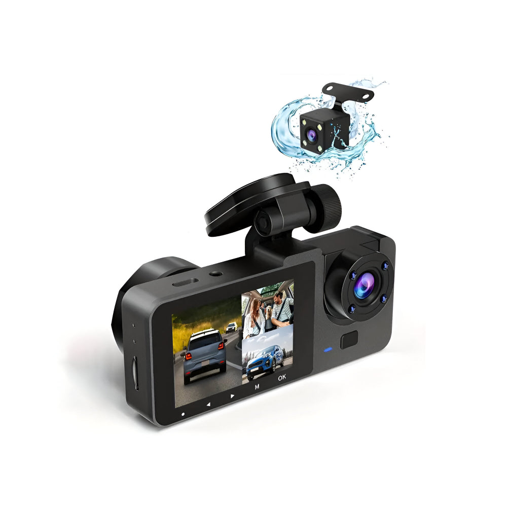 Cámara para coche Dashcam 1080P gran angular con grabación doble