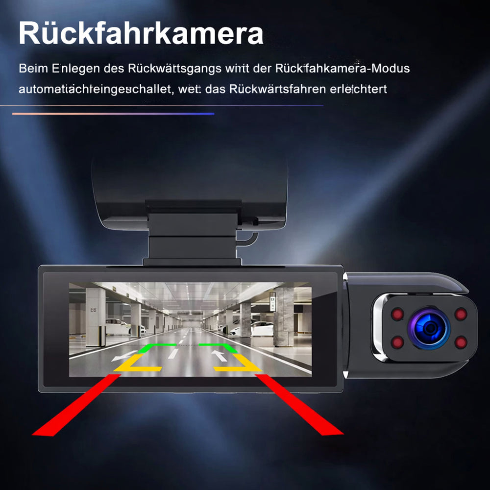 Cámara para coche Dashcam 1080P gran angular con grabación doble