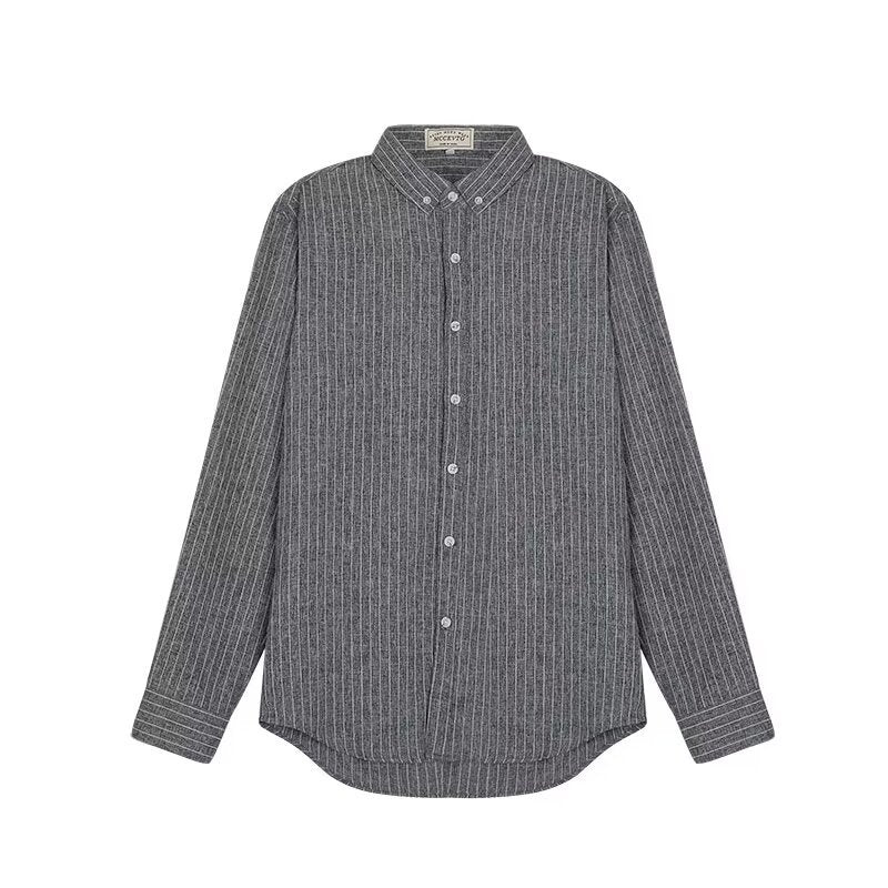 Camisa a rayas de manga larga para hombre
