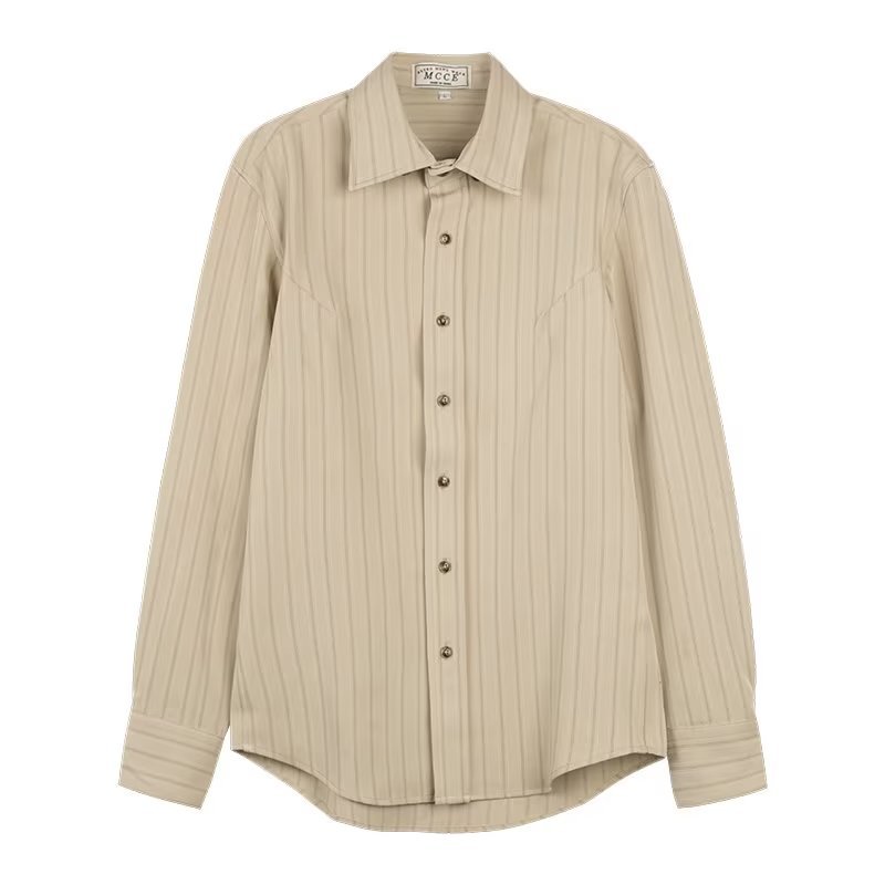 Camisa a rayas de manga larga para hombre