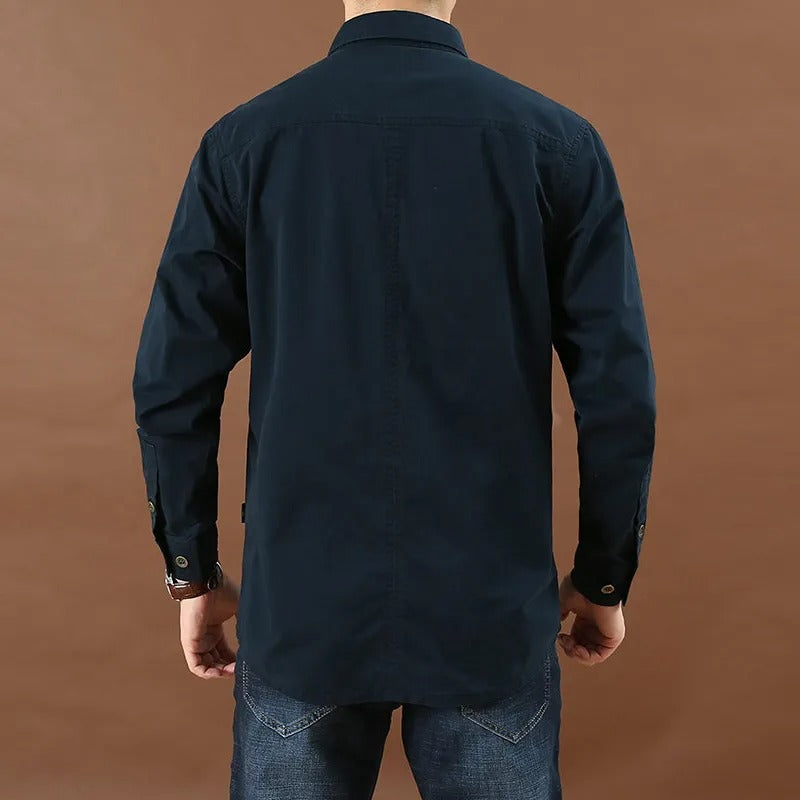 Camisa cargo de algodón ligera para hombre