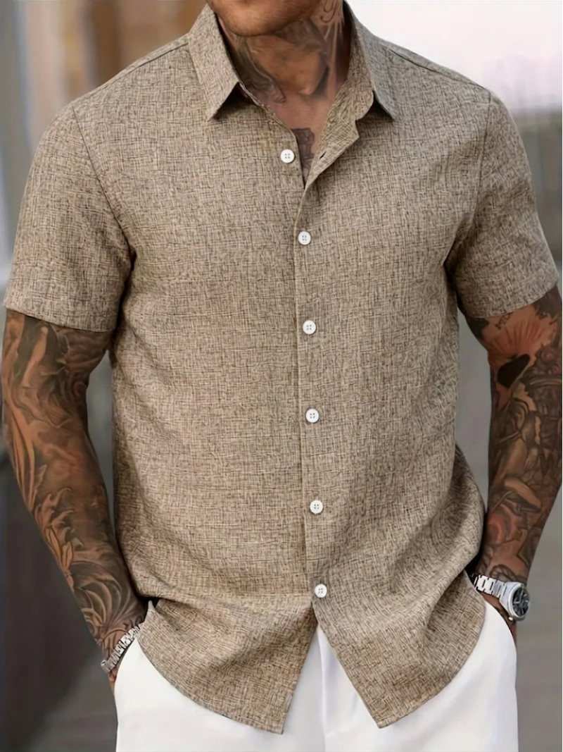 Camisa clásica de manga corta para hombre