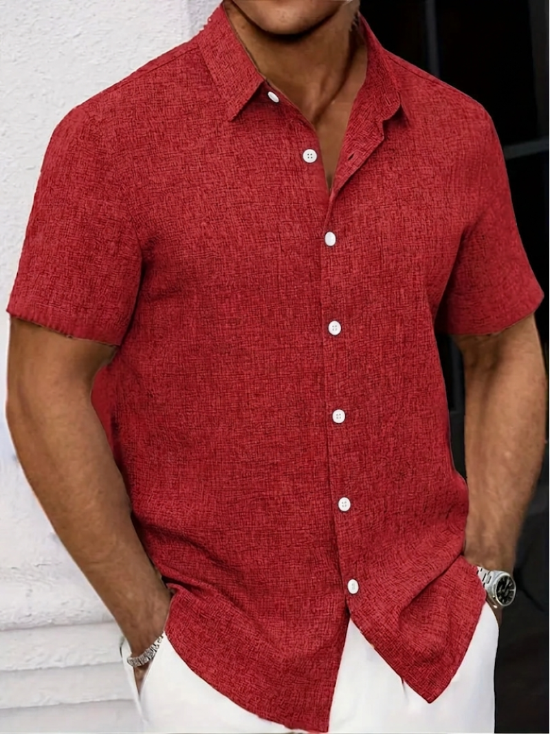 Camisa clásica de manga corta para hombre