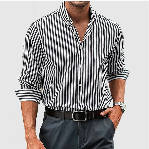 Camisa de algodón a rayas - Edición de otoño