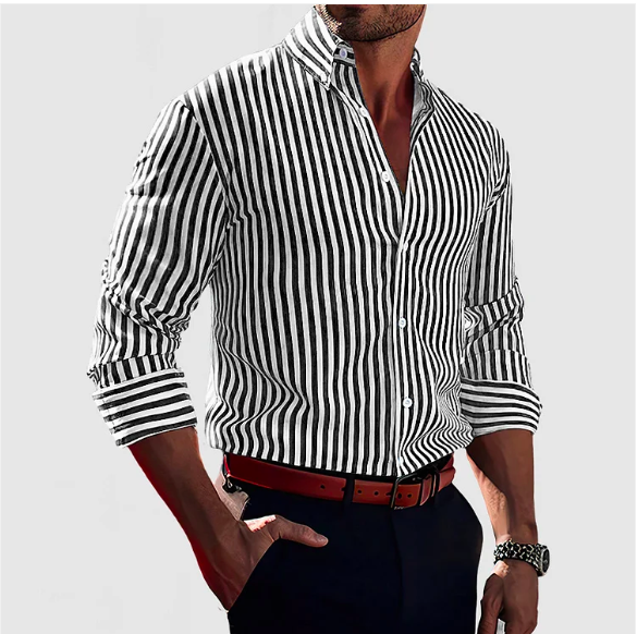 Camisa de algodón a rayas - Edición de otoño
