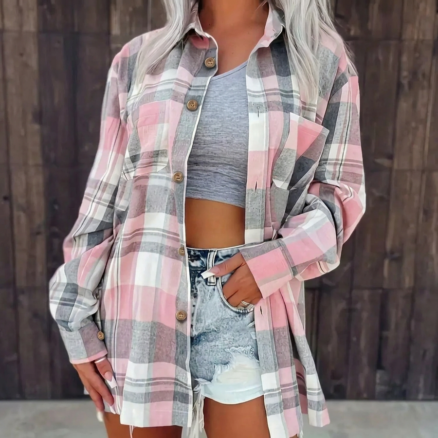 Camisa de cuadros oversized cómoda