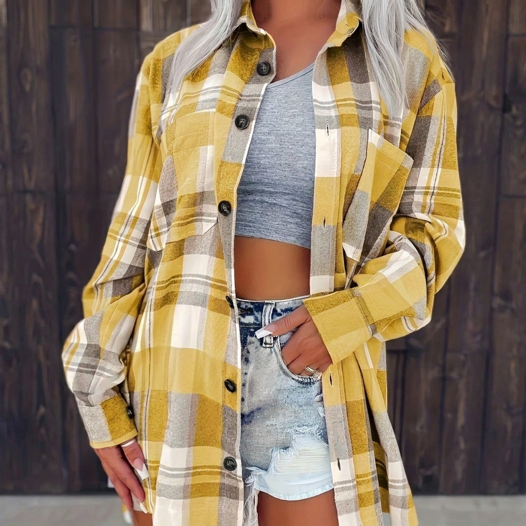 Camisa de cuadros oversized cómoda