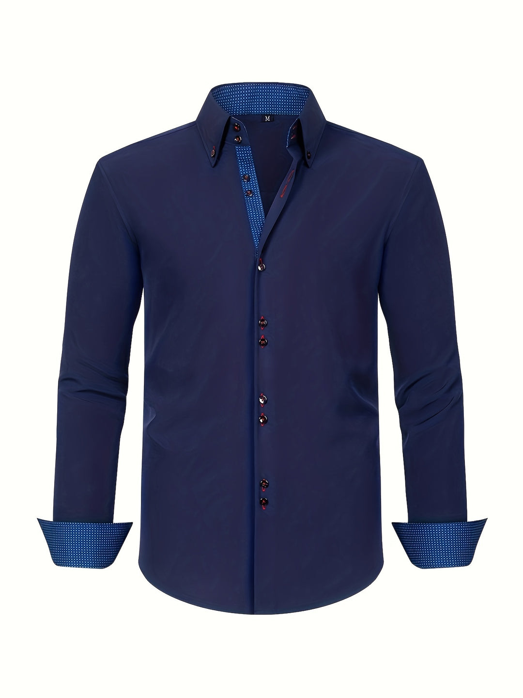 Camisa de hombre | Elegante doble botonadura | Puños de contraste