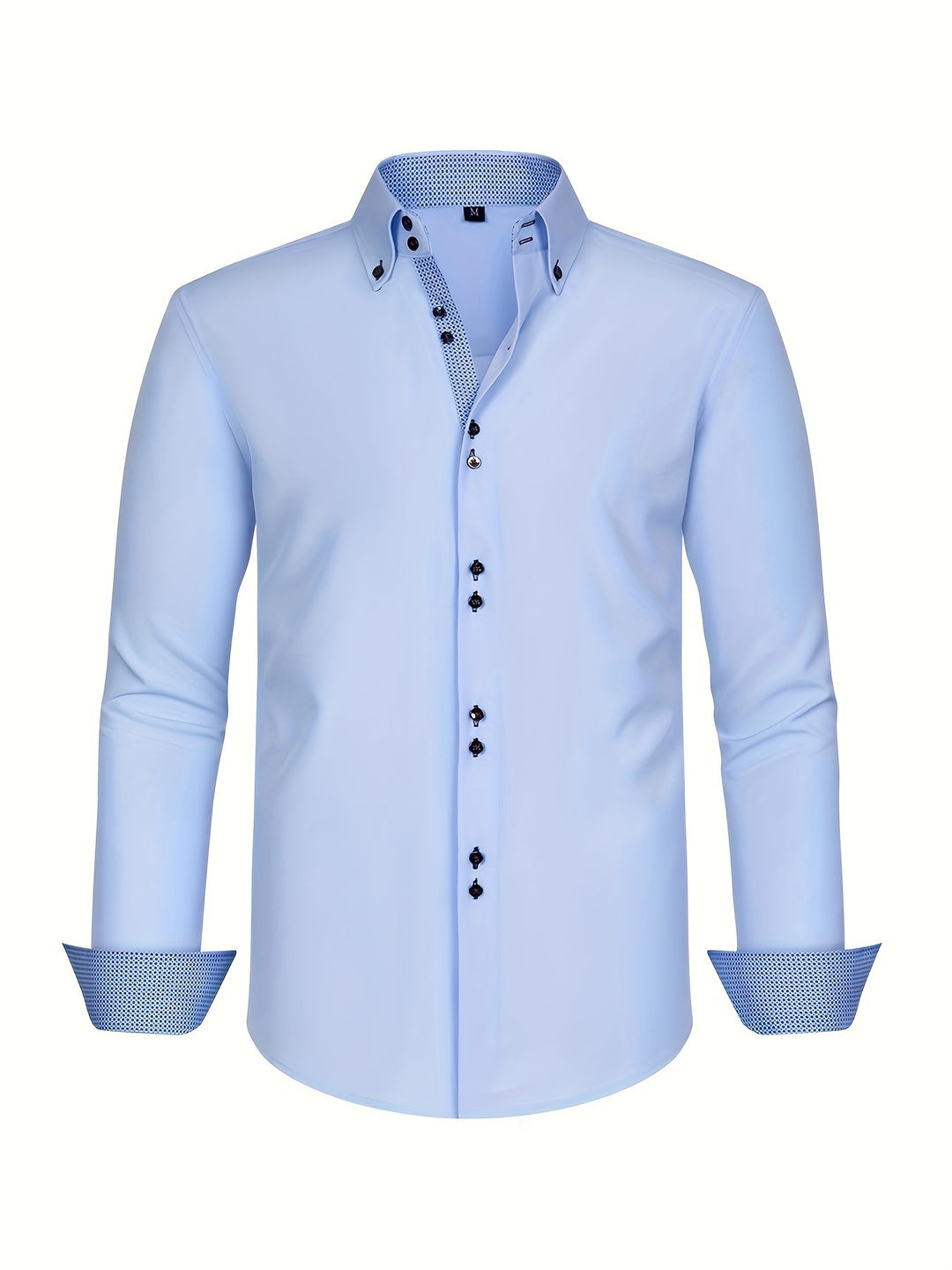 Camisa de hombre | Elegante doble botonadura | Puños de contraste