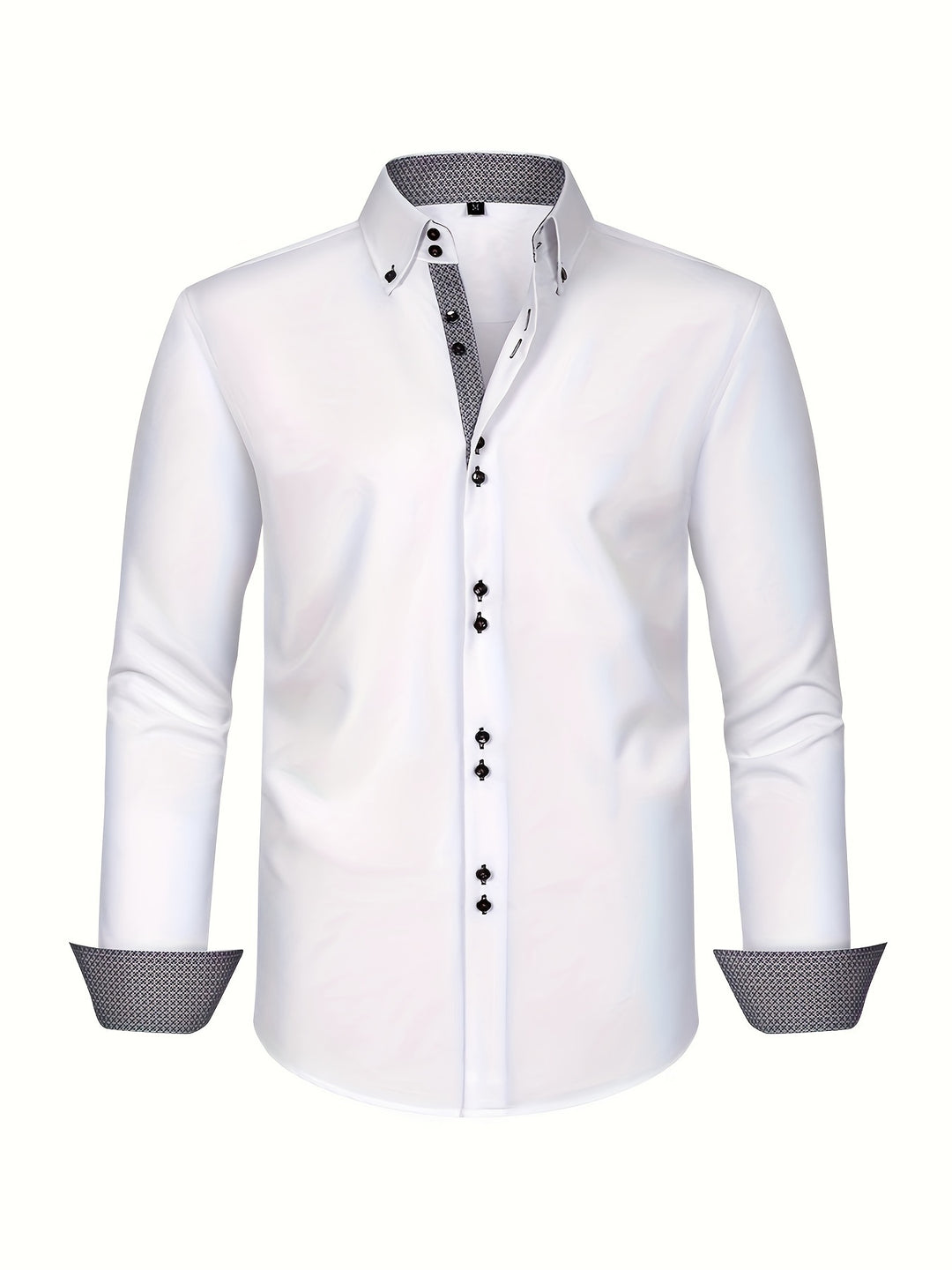 Camisa de hombre | Elegante doble botonadura | Puños de contraste