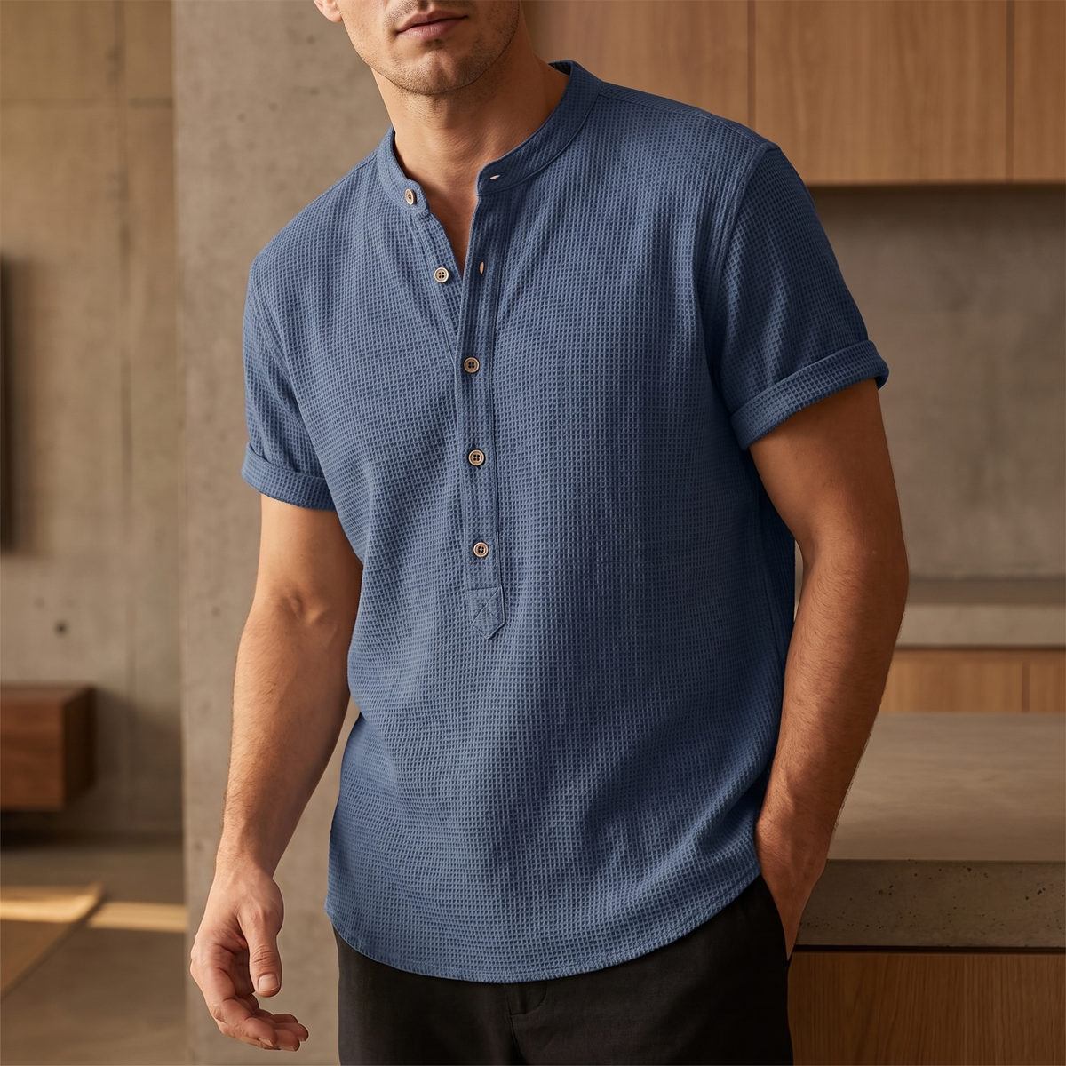 Camisa de hombre en mezcla de lino y algodón | Ligera, transpirable y casual