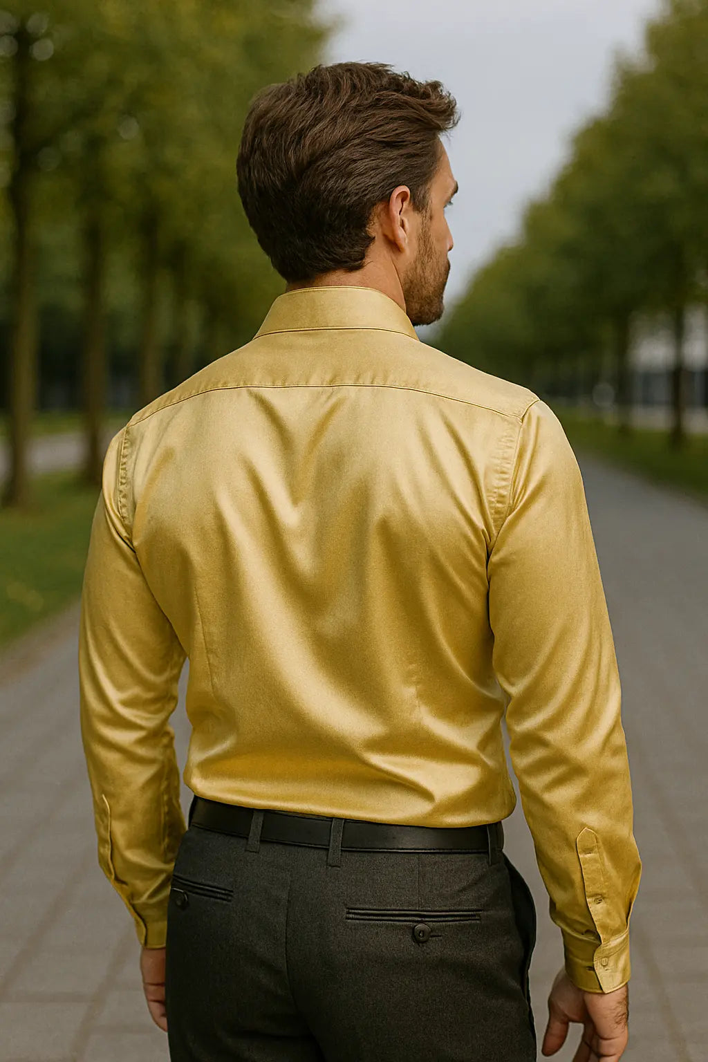 Camisa de Hombre Slim Fit con Mangas Largas para Fiestas