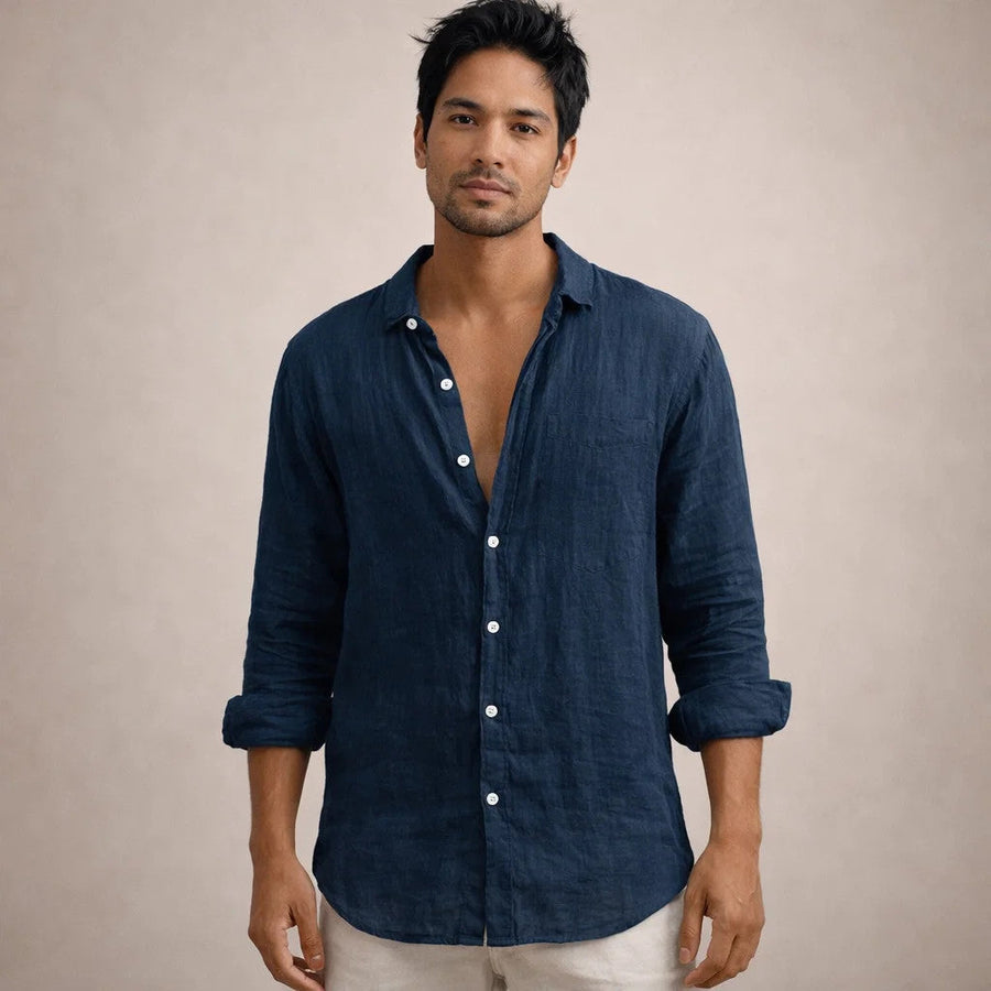 Camisa de lino – Camisa ligera con cuello abierto