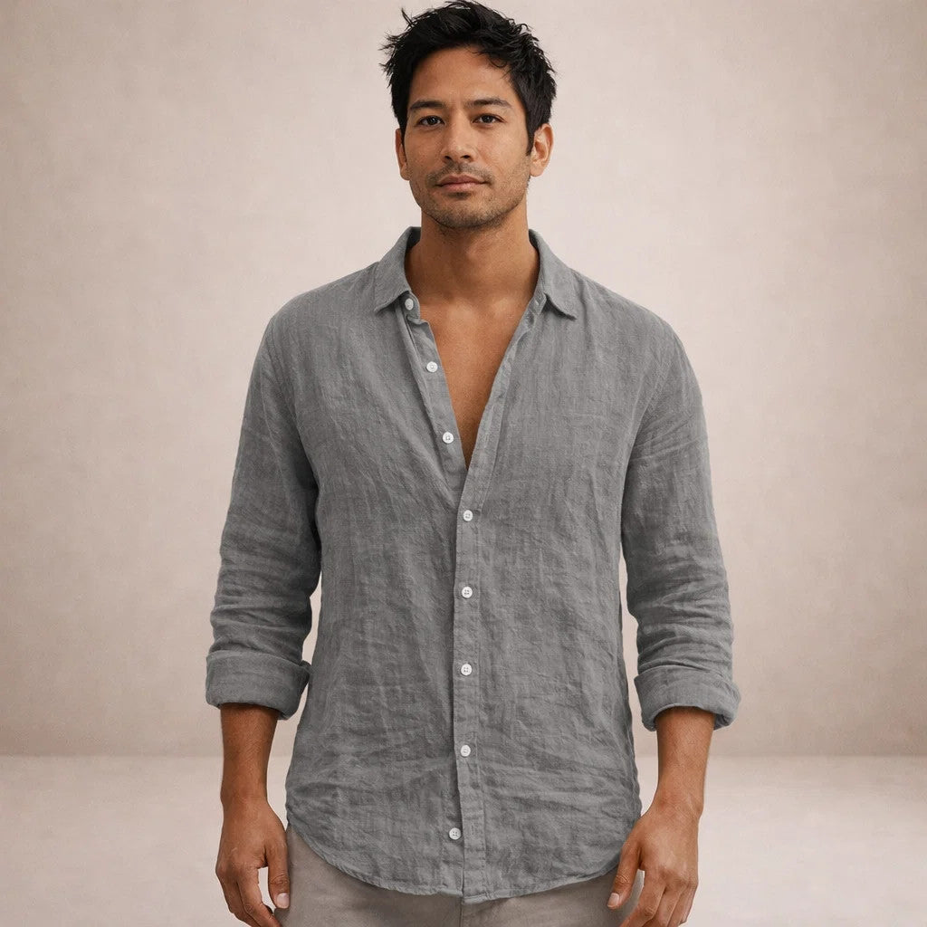 Camisa de lino – Camisa ligera con cuello abierto