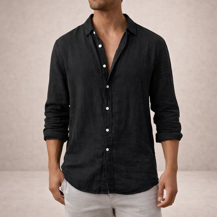 Camisa de lino – Camisa ligera con cuello abierto