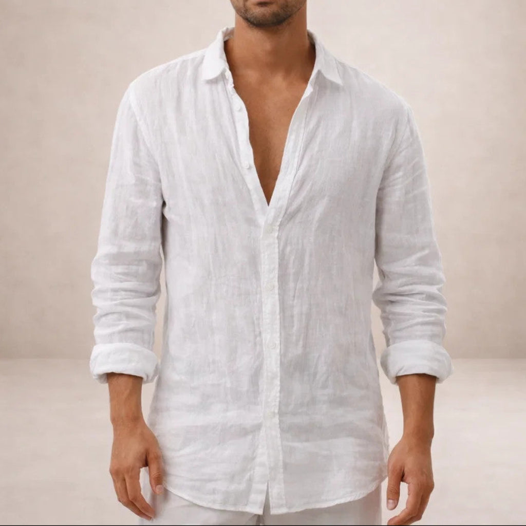 Camisa de lino – Camisa ligera con cuello abierto