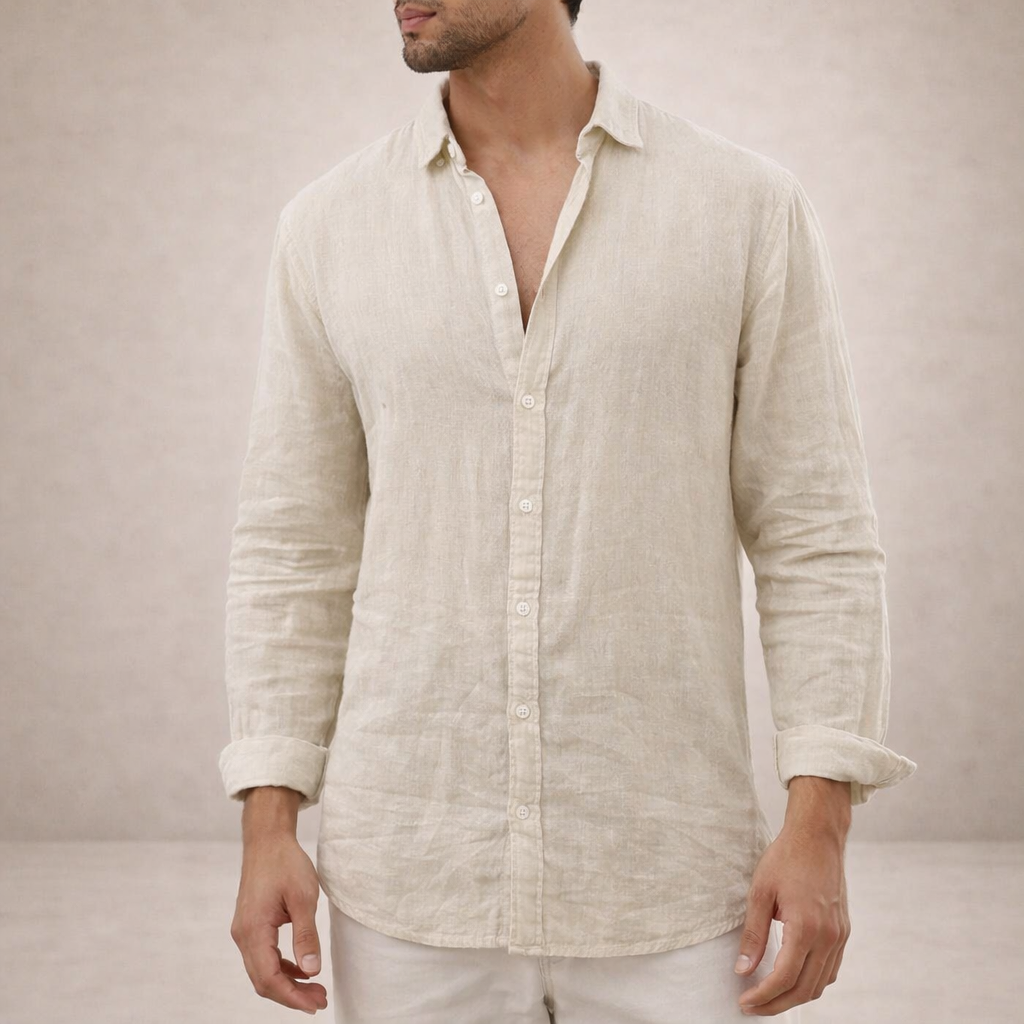Camisa de lino – Camisa ligera con cuello abierto