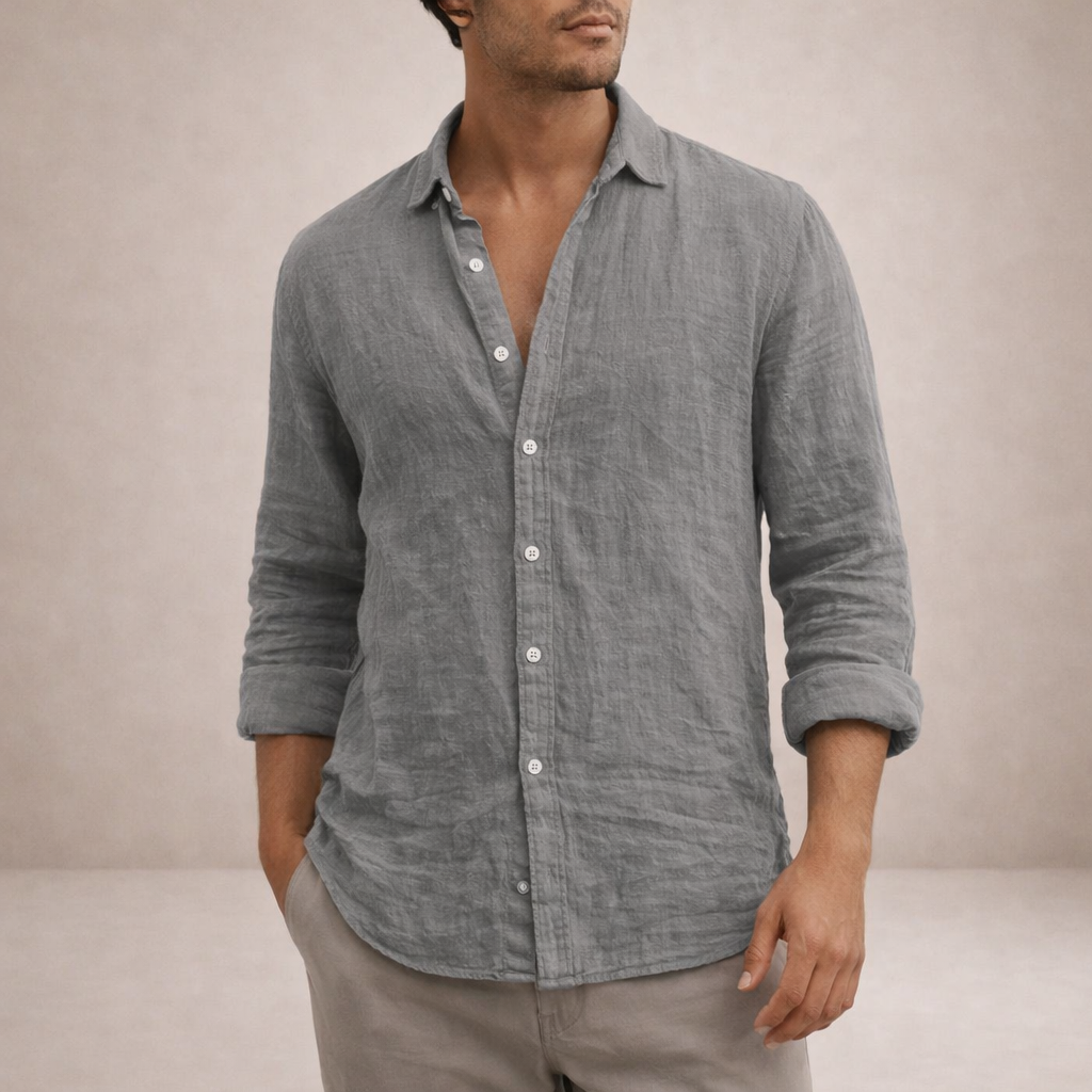 Camisa de lino – Camisa ligera con cuello abierto