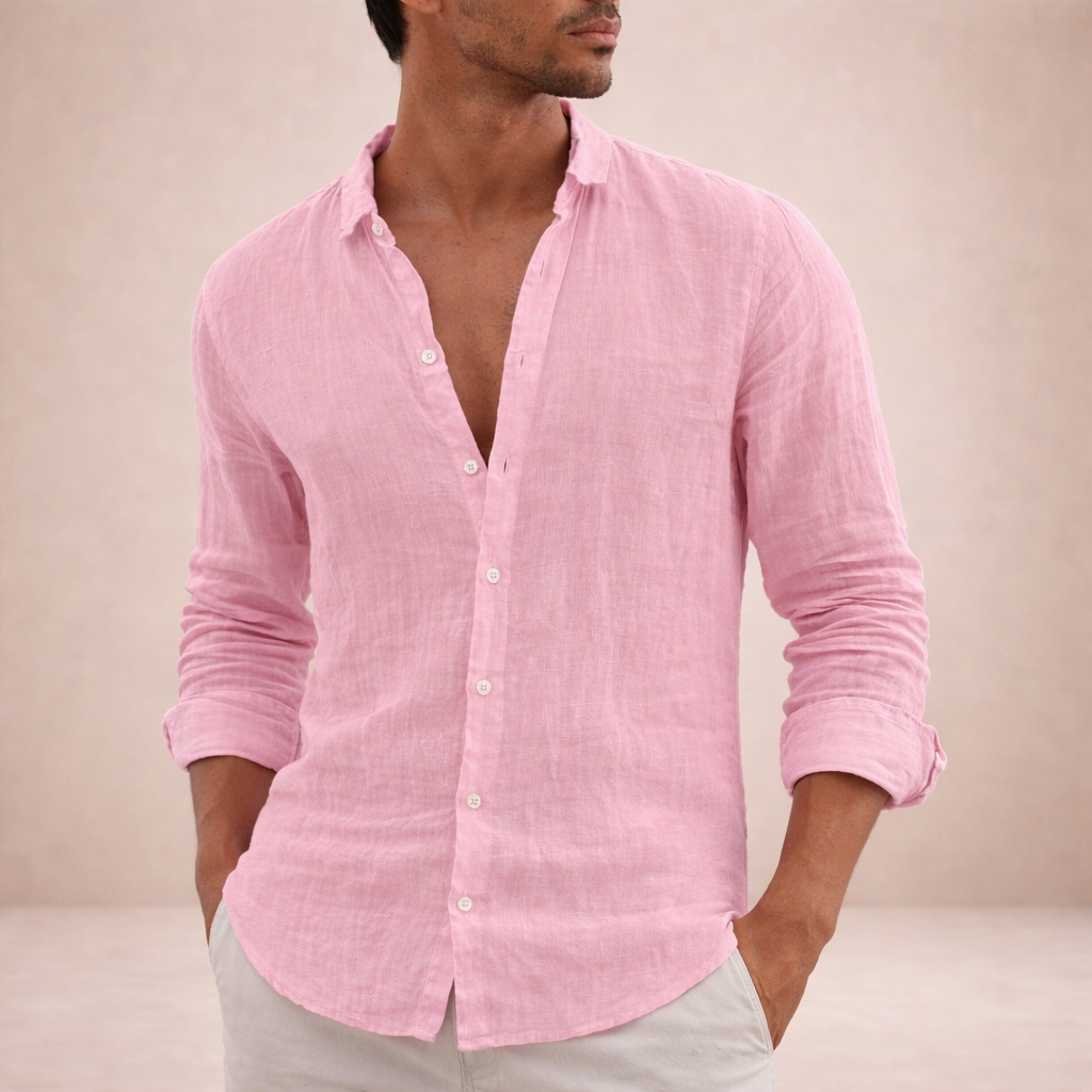 Camisa de lino – Camisa ligera con cuello abierto