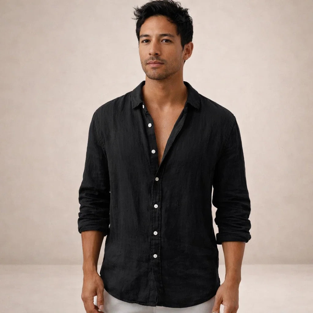 Camisa de lino – Camisa ligera con cuello abierto