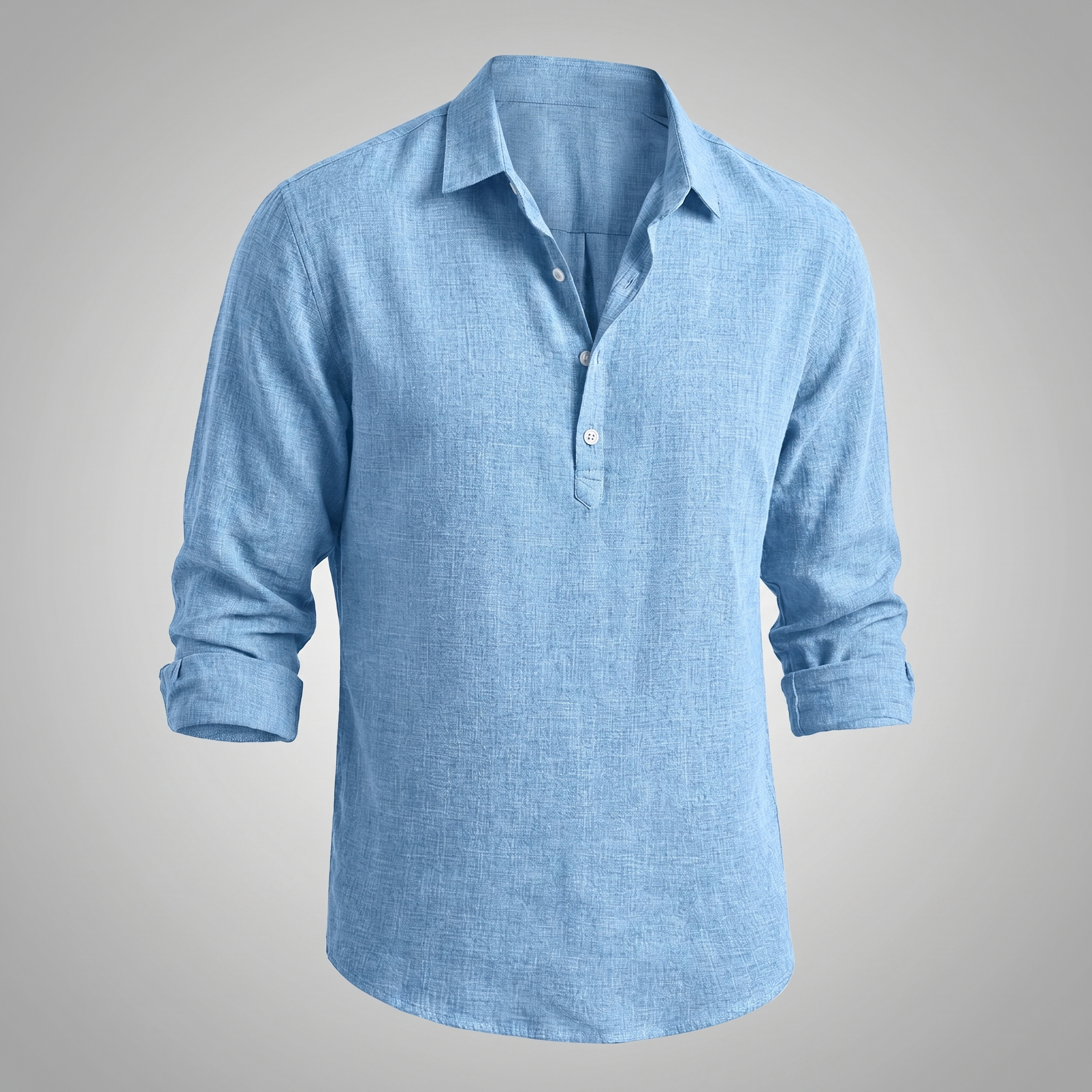 Camisa de lino de corte holgado para hombre para uso diario