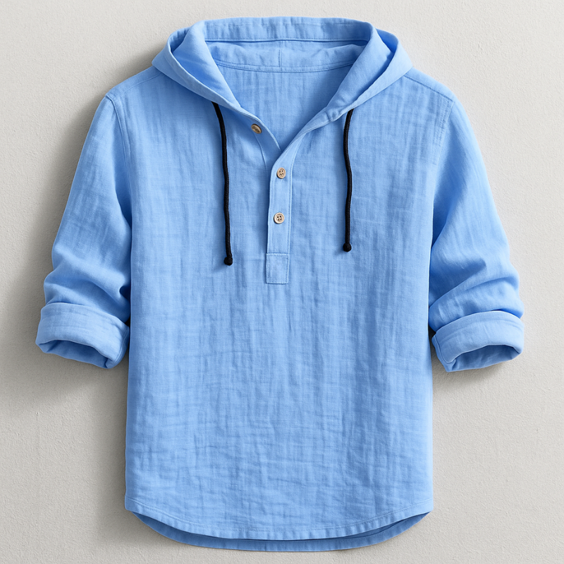 Camisa de lino para hombre con capucha para una comodidad fresca y un estilo casual