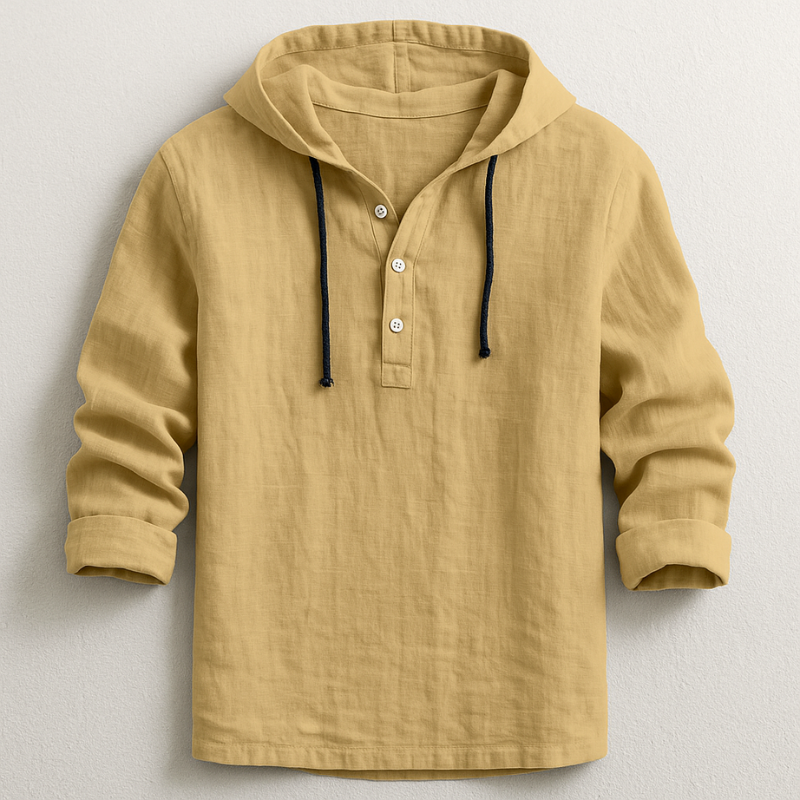 Camisa de lino para hombre con capucha para una comodidad fresca y un estilo casual